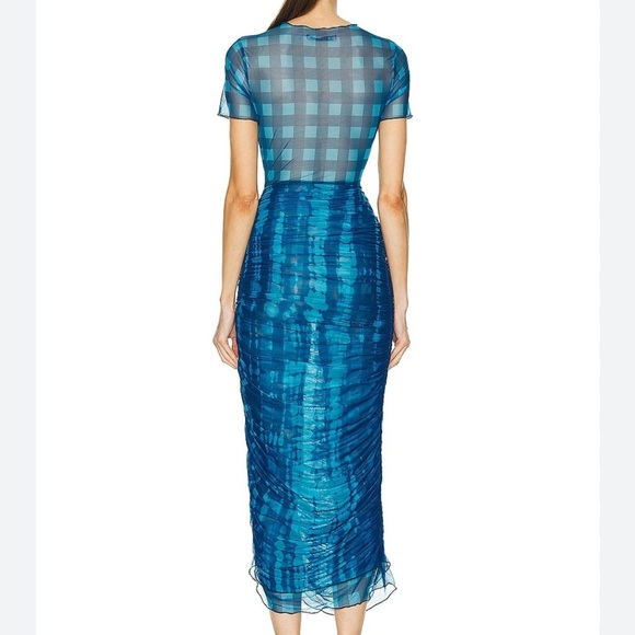 Simon Miller Leo Mesh Blue Midi Dress Size M - Picture 2 of 7